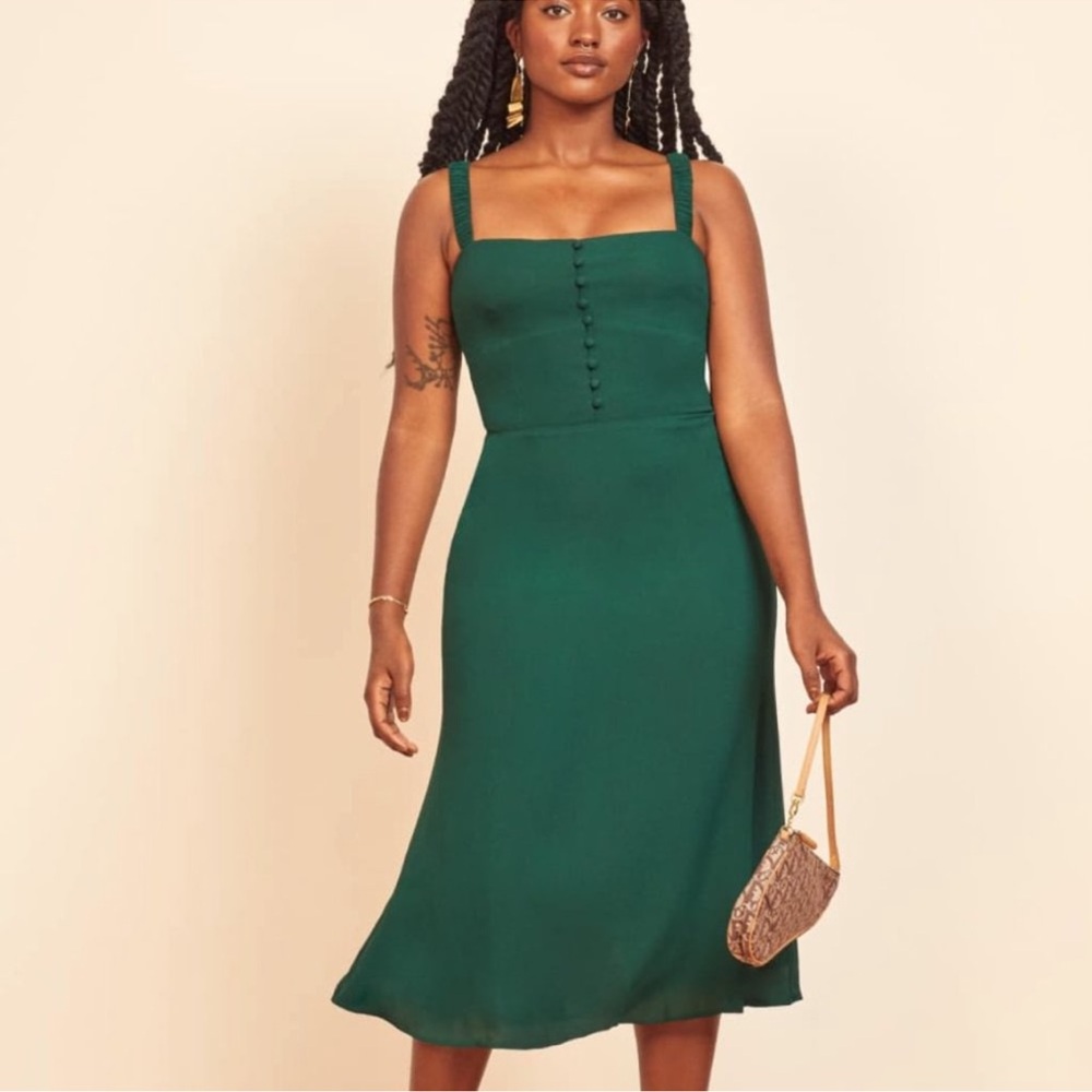 Reformation Camari dress in Emerald Size 10 NWOT